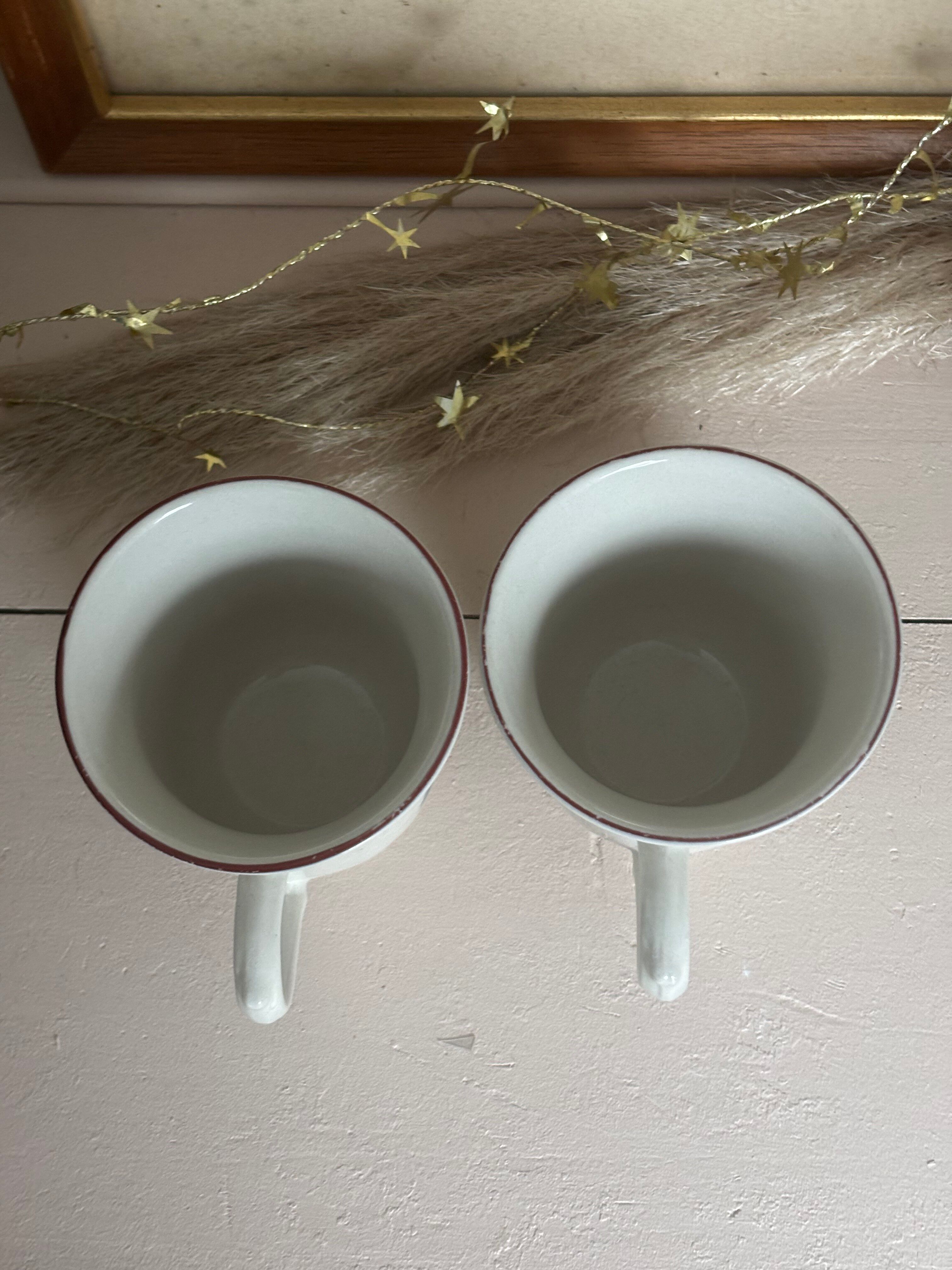Ensemble de deux tasses fleuries Tienshan stoneware