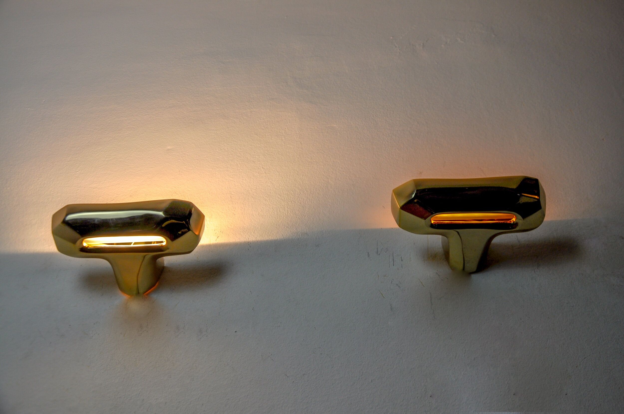 Pair of Ette sconces by Marset, brass structures, Spain, 1980