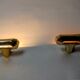 Pair of Ette sconces by Marset, brass structures, Spain, 1980