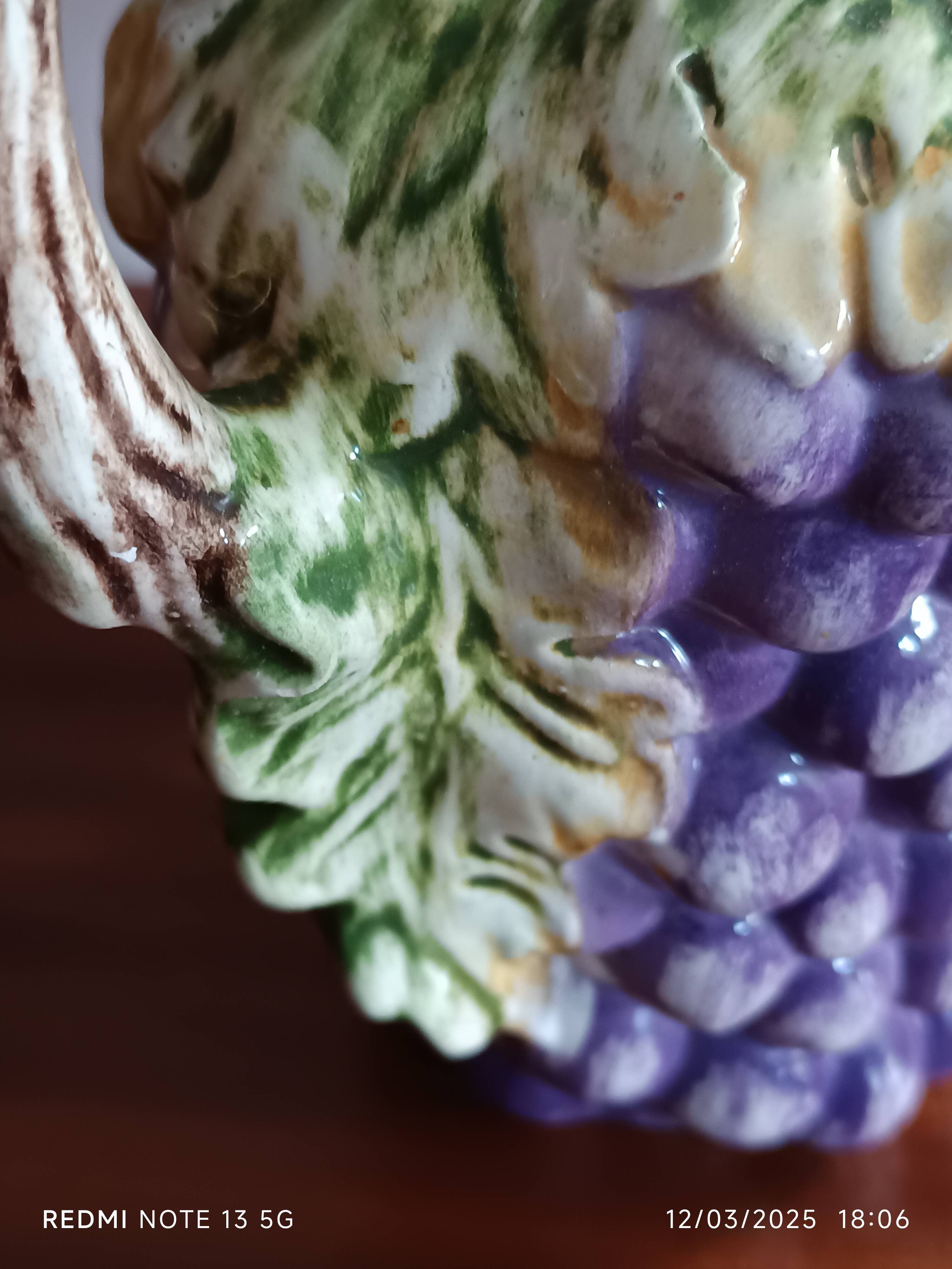 Antique grape-shaped slip pitcher