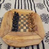 Chess 11 unique olive chess game in rustic olive wood