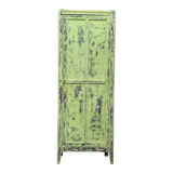 Antique Parisian bonnet wardrobe with khaki patina