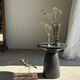 Flared Art Deco vase in smoked moulded glass with steps H30 W13.5