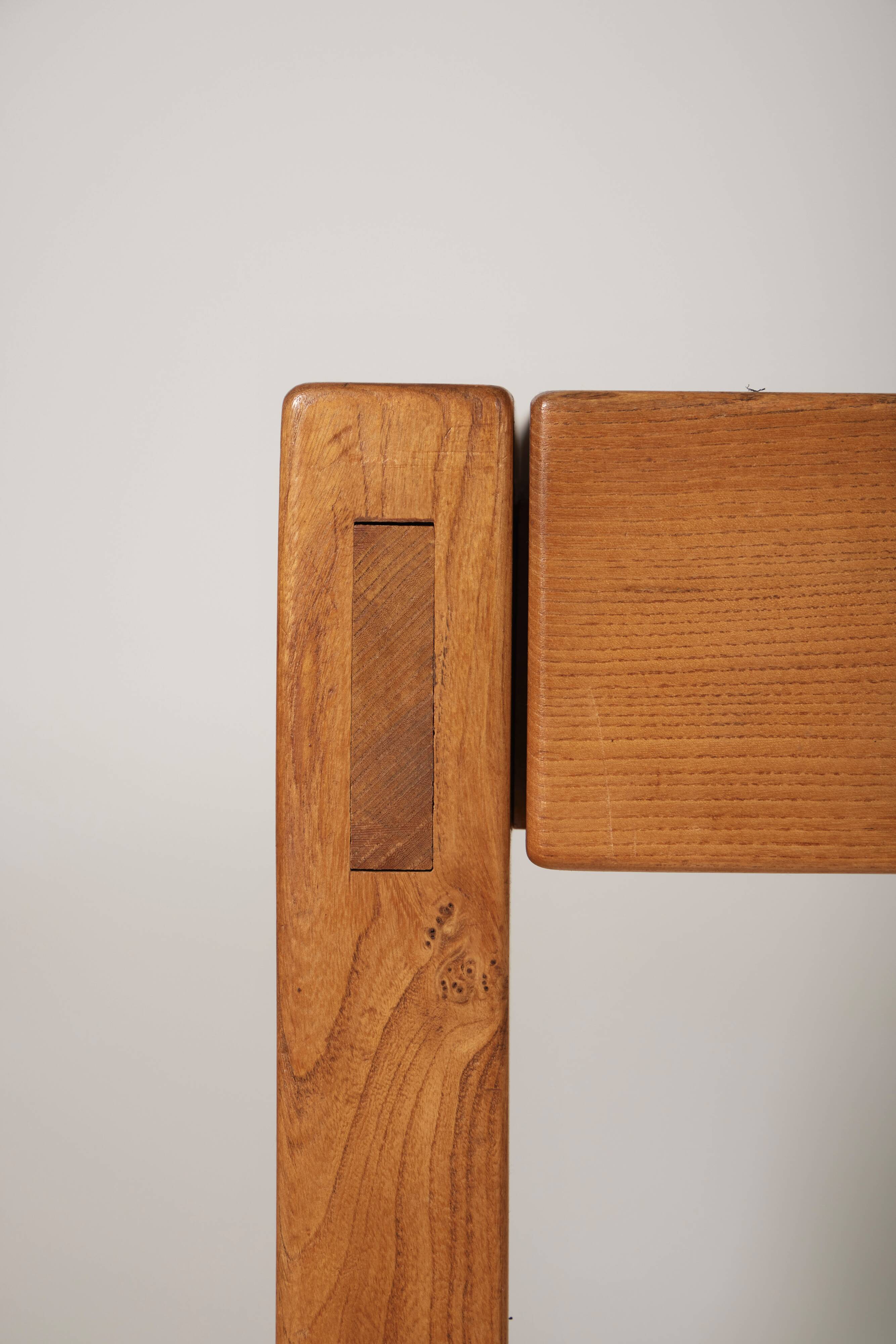 Table en orme Maison Regain, 1980s