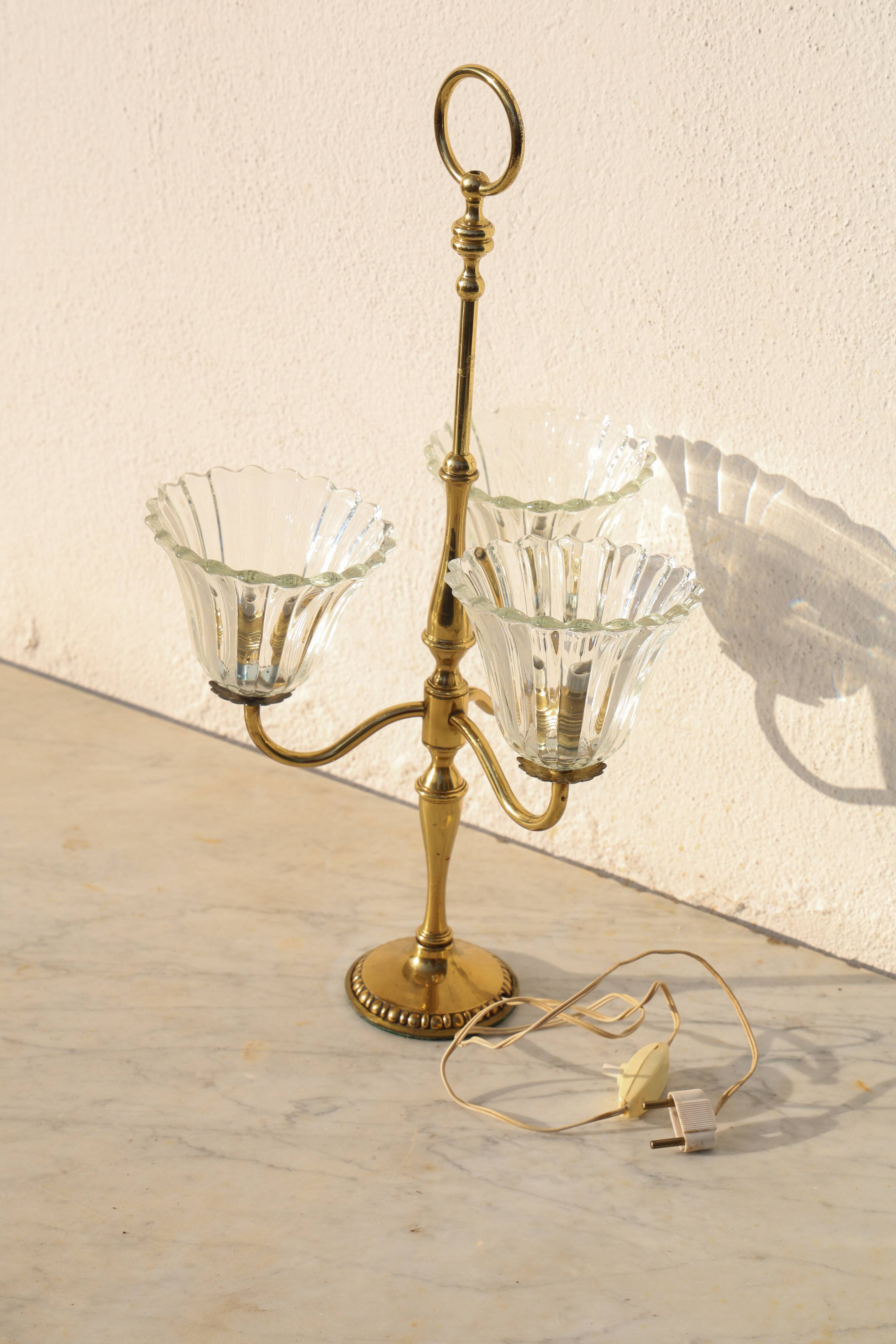 Large Size Art Decò Murano Glass Table Lamp, 1940