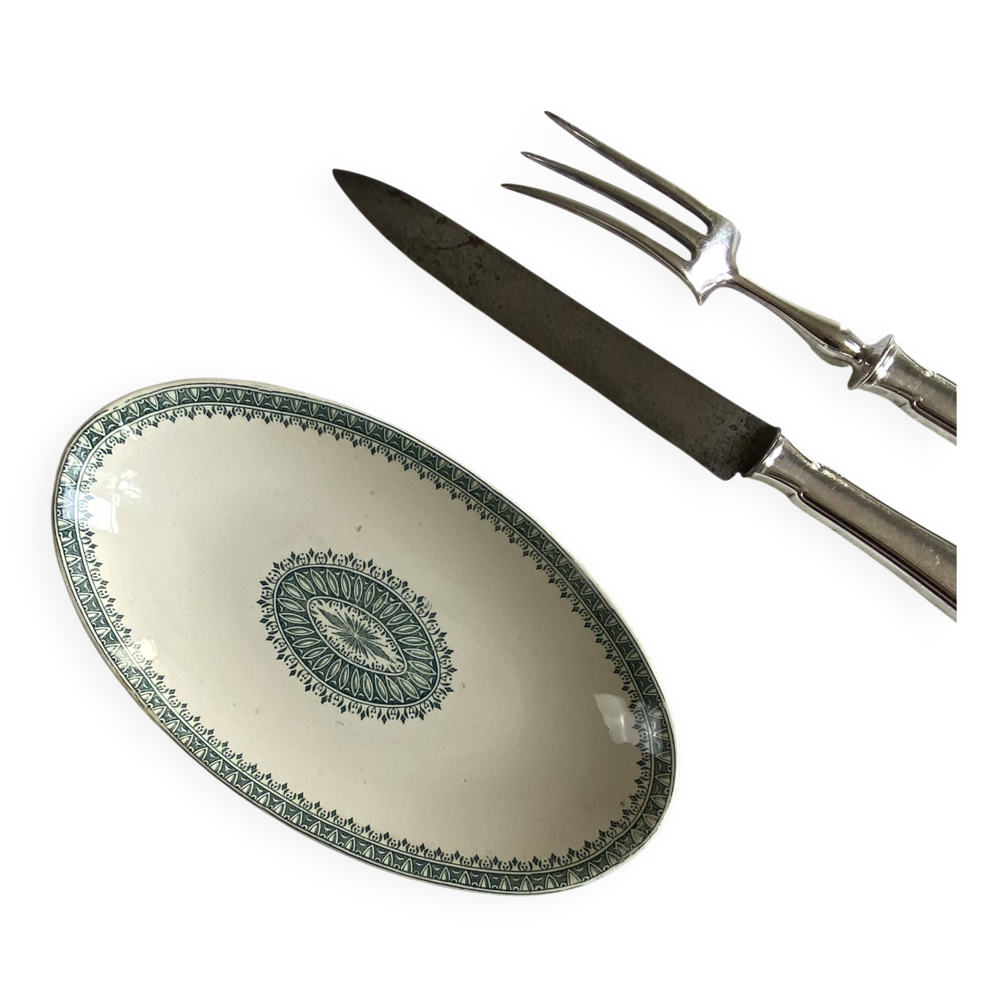 Ravier small appetizer dish antique earthenware from Creil and Montereau.