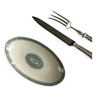 Ravier small appetizer dish antique earthenware from Creil and Montereau.