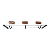 Scandinavian wall-mounted coat rack, black lacquered metal, 3 hooks 1960