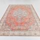 Tapis vintage anatolien tissé à la main en rose saumon, 206x392 cm