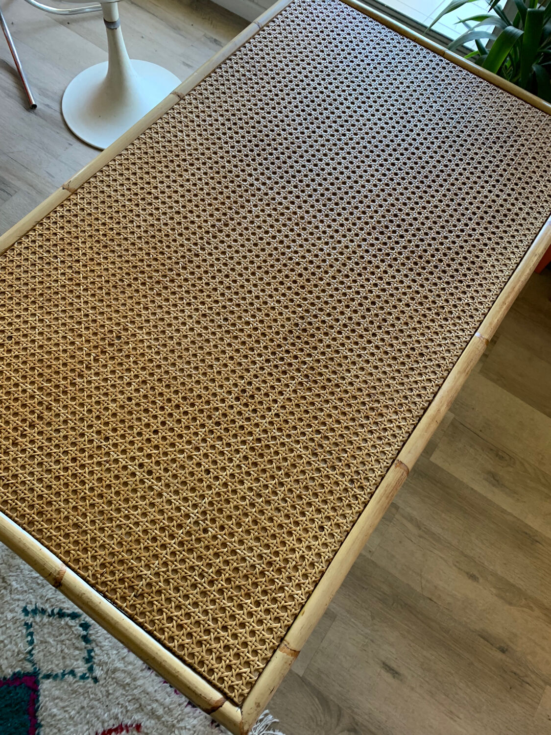 Rattan desk and canning