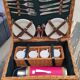 Picnic basket with white porcelain crockery