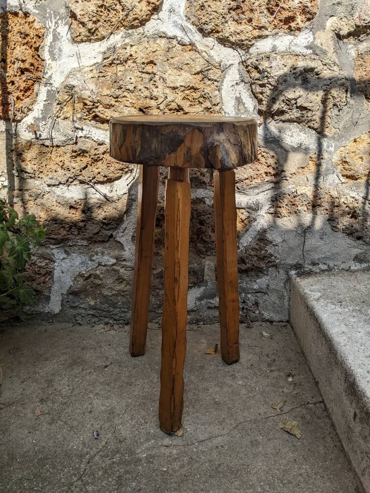 Tripod stool handmade brutalist wabi-sabi japandi slow