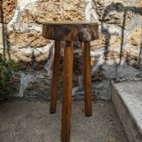 Tripod stool handmade brutalist wabi-sabi japandi slow