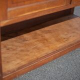 Vintage wooden serving sideboard, furniture with mirror, storage unit