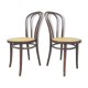 Pair of canned bistro chairs Thonet ZPM Radomsko in curved wood