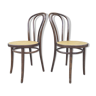 Pair of canned bistro chairs Thonet ZPM Radomsko in curved wood