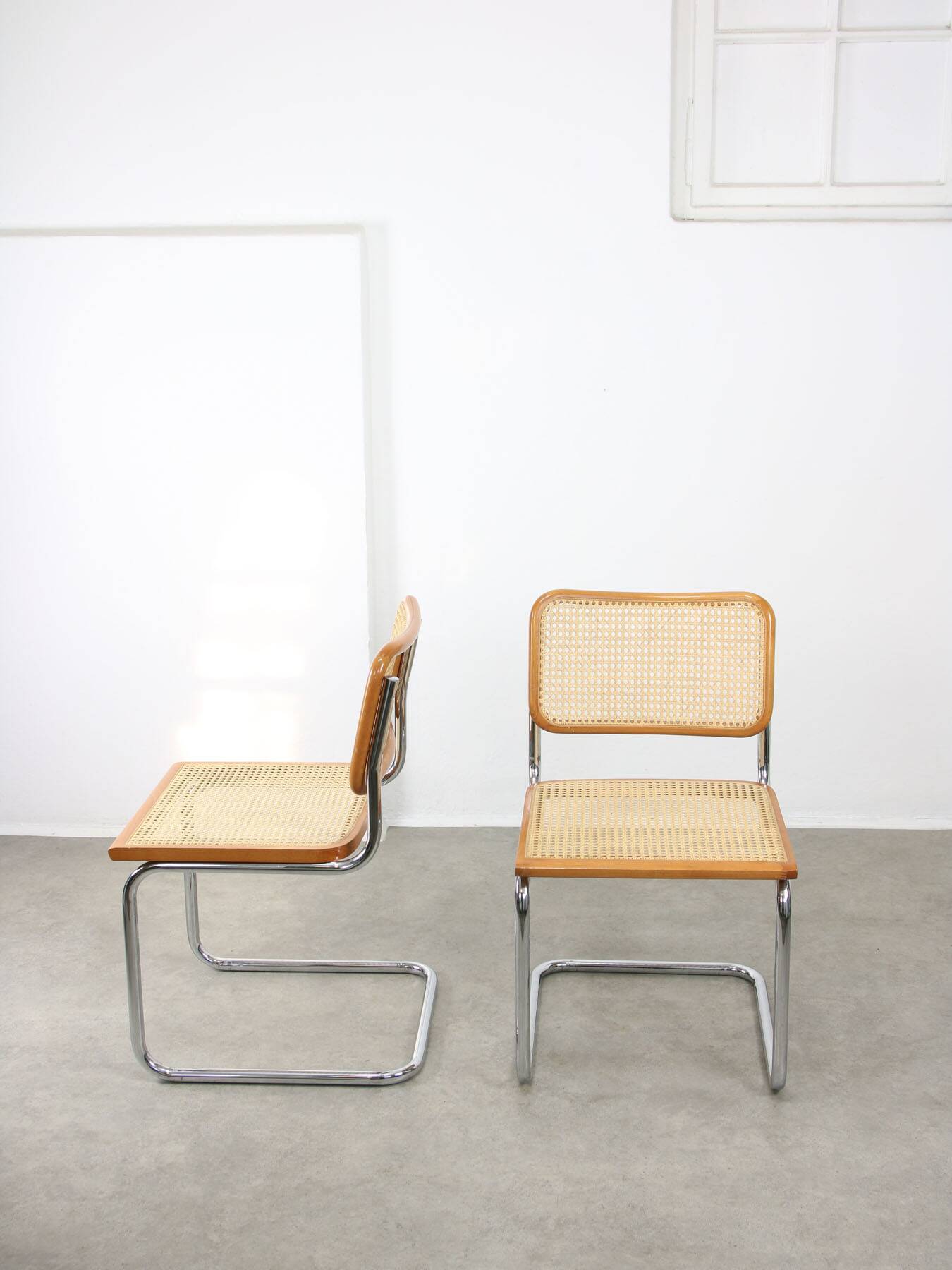 Ensemble de 2 chaises vintage B32 Cesca par Marcel Breuer, années 80.