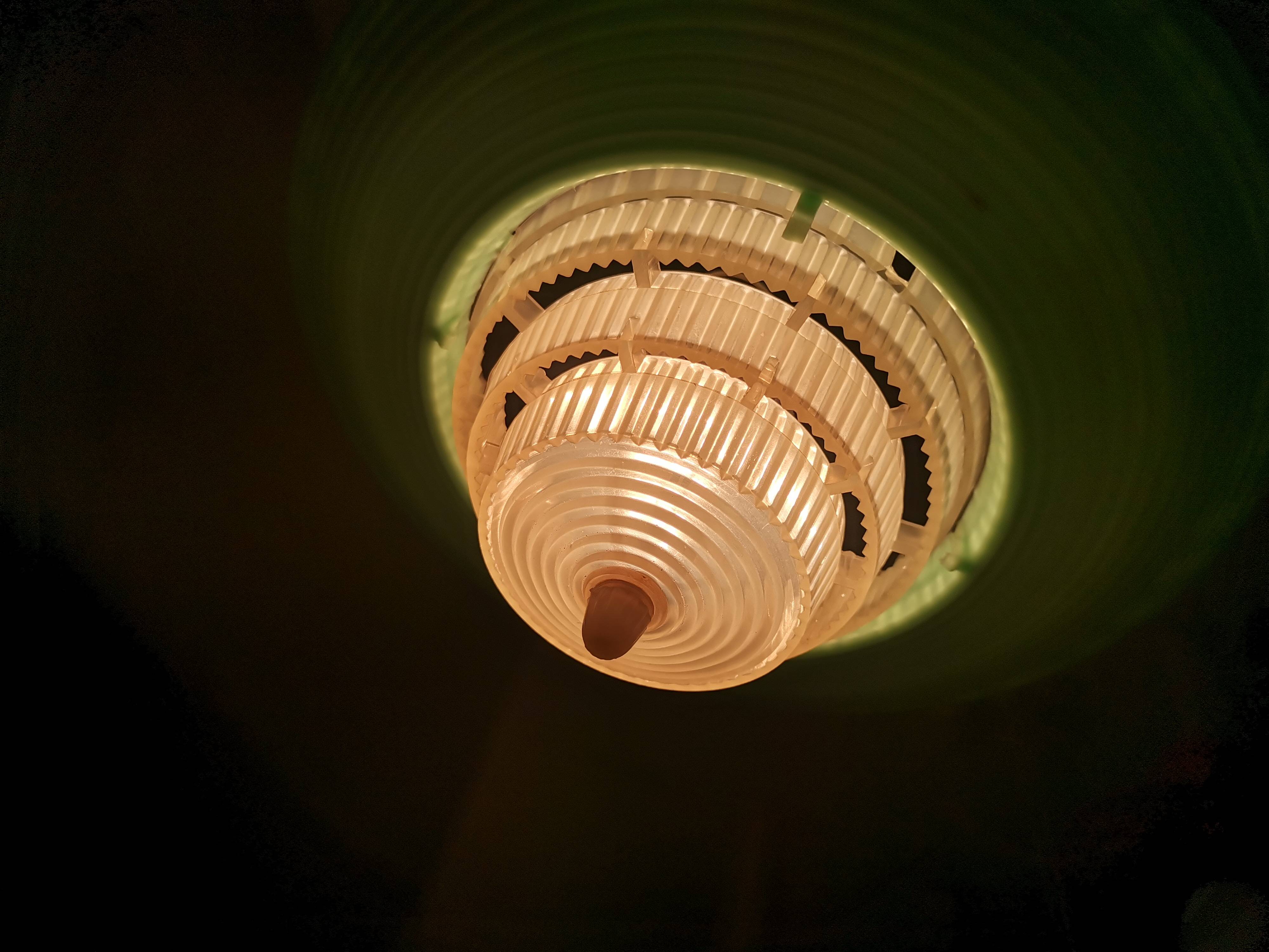 Scandinavian green acrylic clip on hanging lamp 1960s