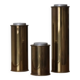 3 brutalist brass candle holders from Staffan Englesson AB | Sweden | 1970s