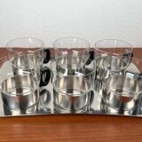 Ensemble de verres à thé et plateau allemands du milieu du siècle moderne de WMF, années 1960, lot de 7