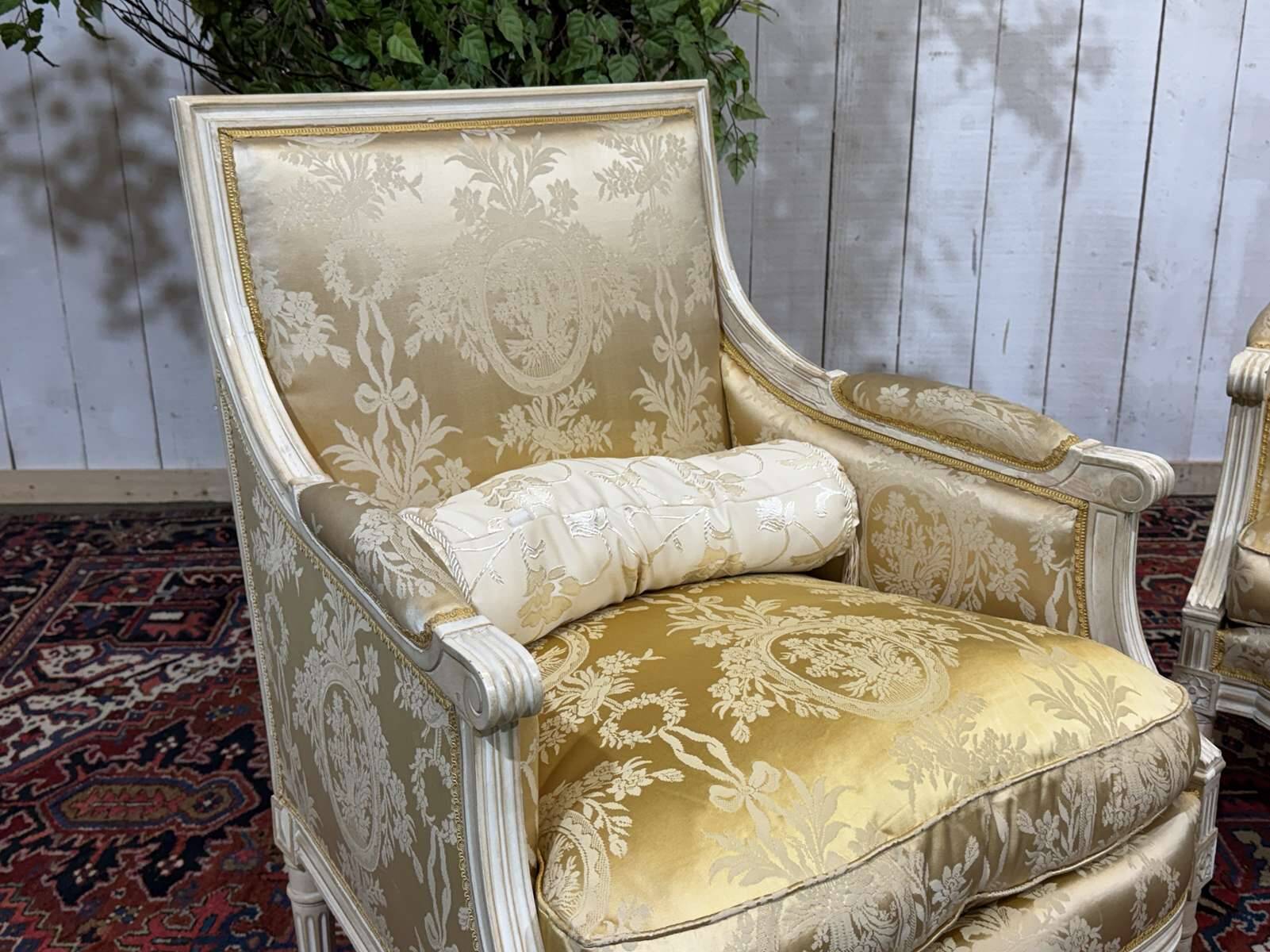 Pair of Louis XVI style armchairs from the 1960s.