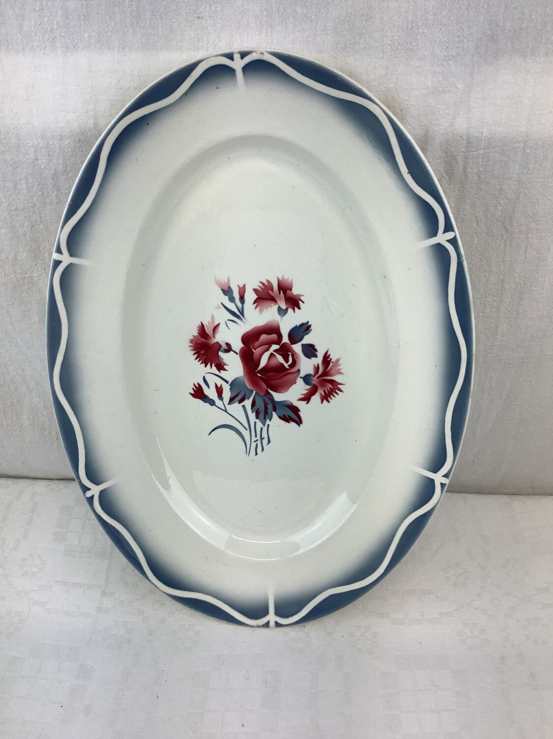 Old artisanal dish made in France Digoin Sarreguemines