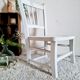 Chaise bistrot en bois ancienne patine blanche