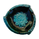Vintage 1950s/60s blue and turquoise glazed ceramic ashtray, collector's item