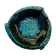 Vintage 1950s/60s blue and turquoise glazed ceramic ashtray, collector's item