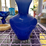 Electric blue opaline vase