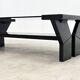 Black lacquered brutalist coffee table