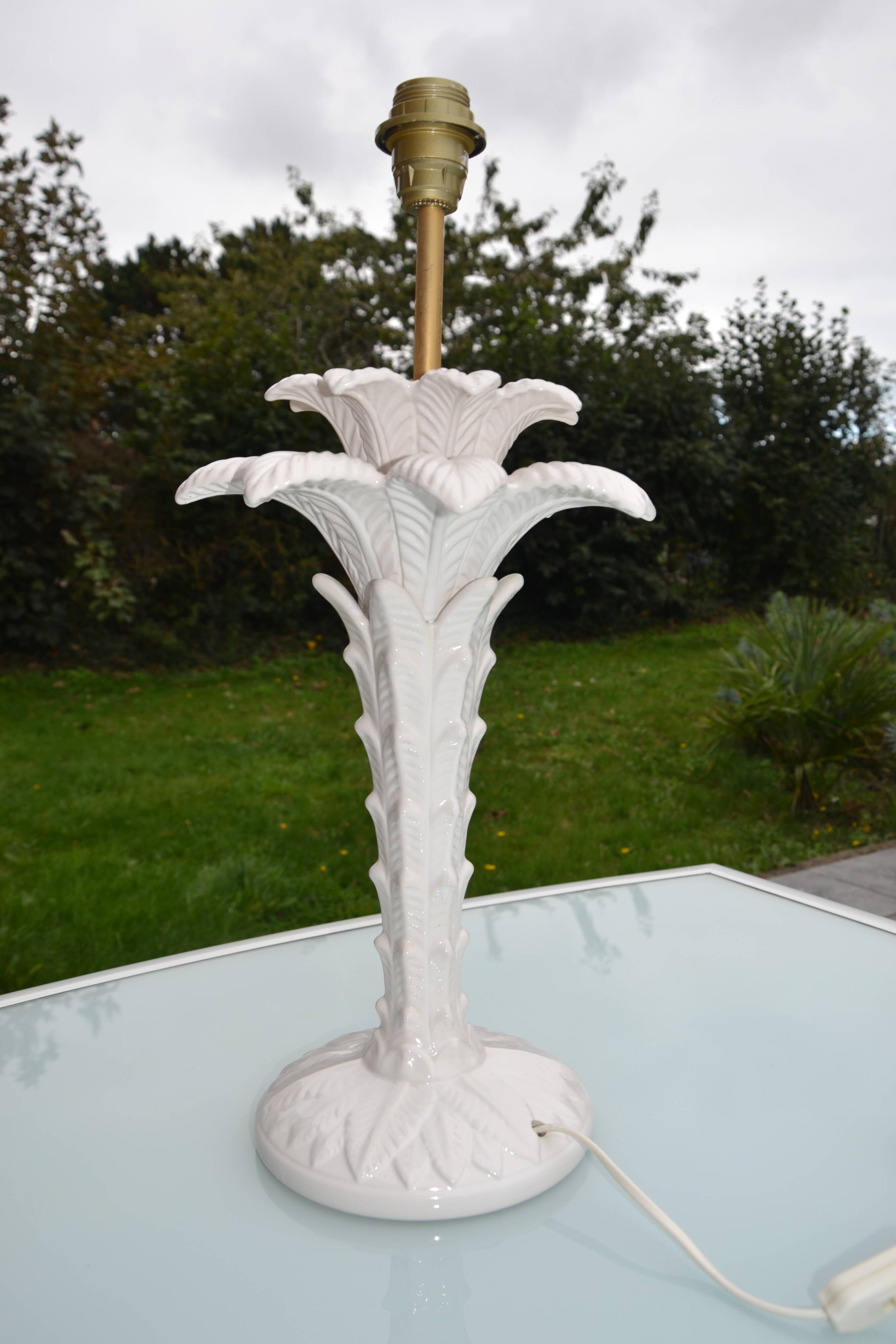 Vintage ceramic palm tree lamp base