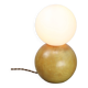 Lampe de Table Vintage en Bois et Opaline, Italie