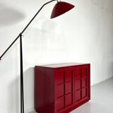 Mid-Century Modern Lacquered Red Sideboard, Italy