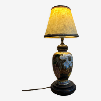 Table lamp, hand-painted ceramic foot