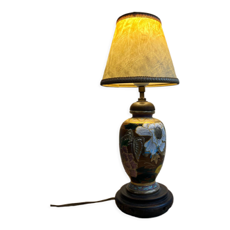 Table lamp, hand-painted ceramic foot