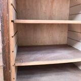 Cabinet with louver or curtain
