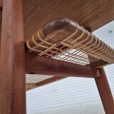 1970s, Scandinavian coffee table, original condition, teak wood, rattan.