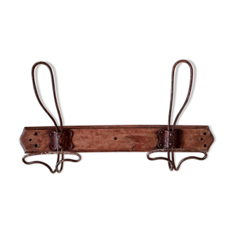 Wooden and metal coat holder