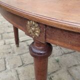 Table ancienne ovale extensible 4 pieds plateau avec marqueterie