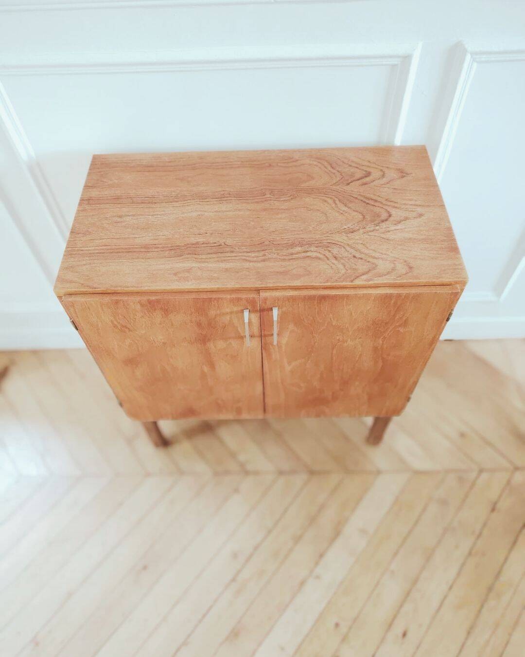 Renovated vintage vinyl cabinet, 1960s-70s.