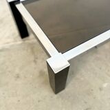 Black & Chrome Design Coffee Table – Smoked Glass