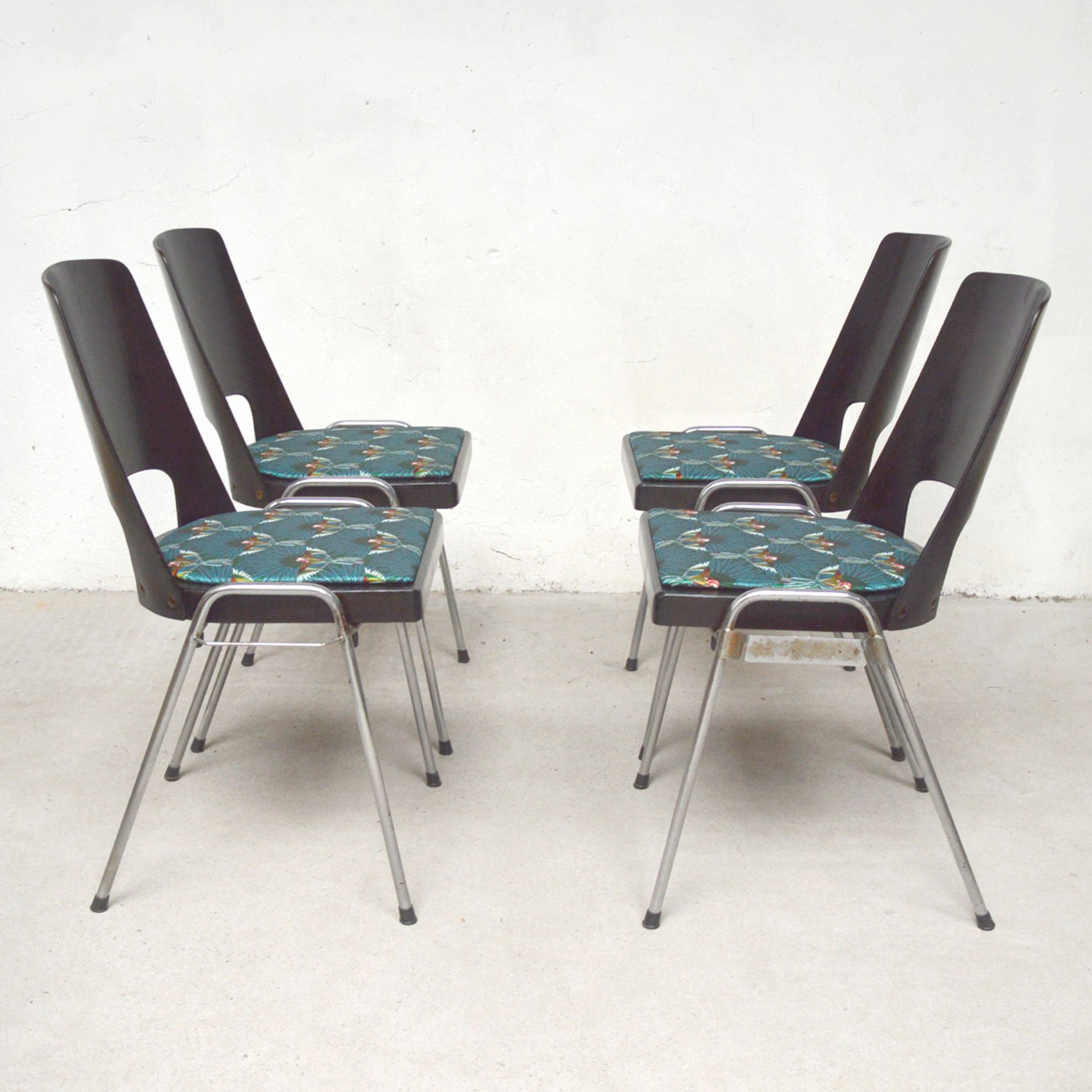 4 Baumann Tropical chairs, 1960