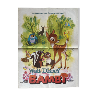 Affiche cinéma "Bambi" Walt Disney 60x80cm 1960