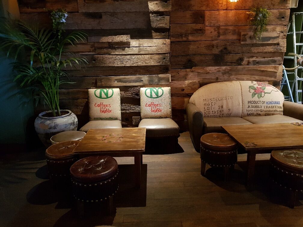 Jute bag on the theme of coffee