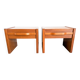 Pair of elm bedside tables dlg Maison Regain, circa 1980'