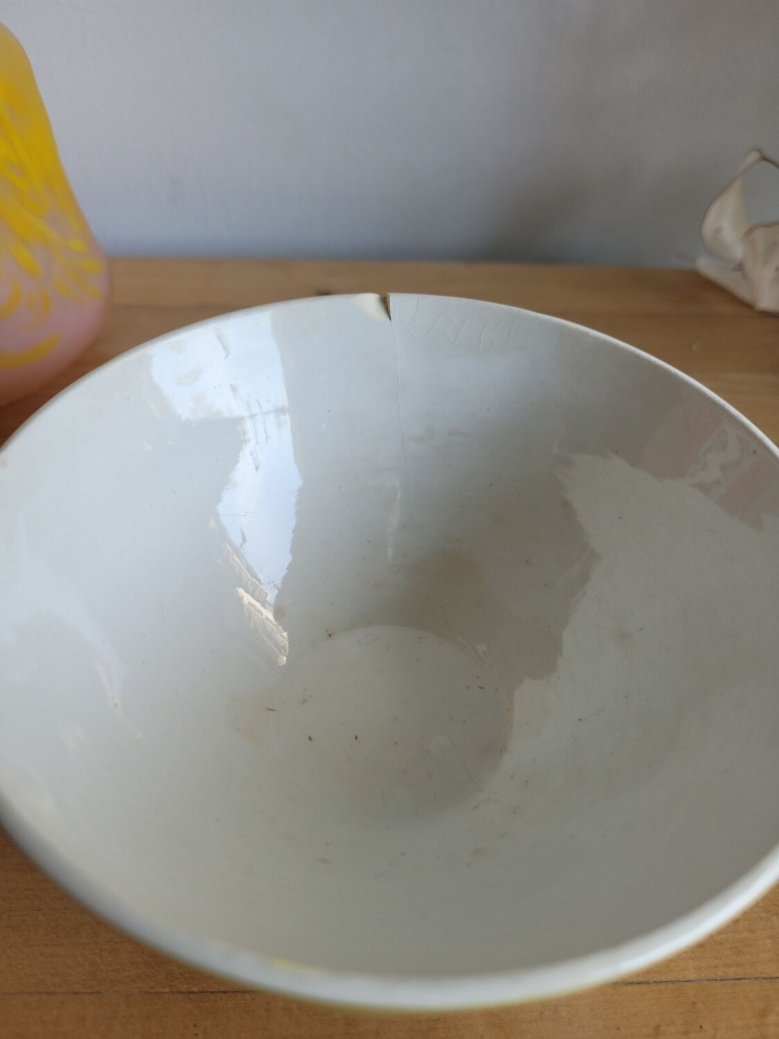 Yellow bowl opaque porcelain