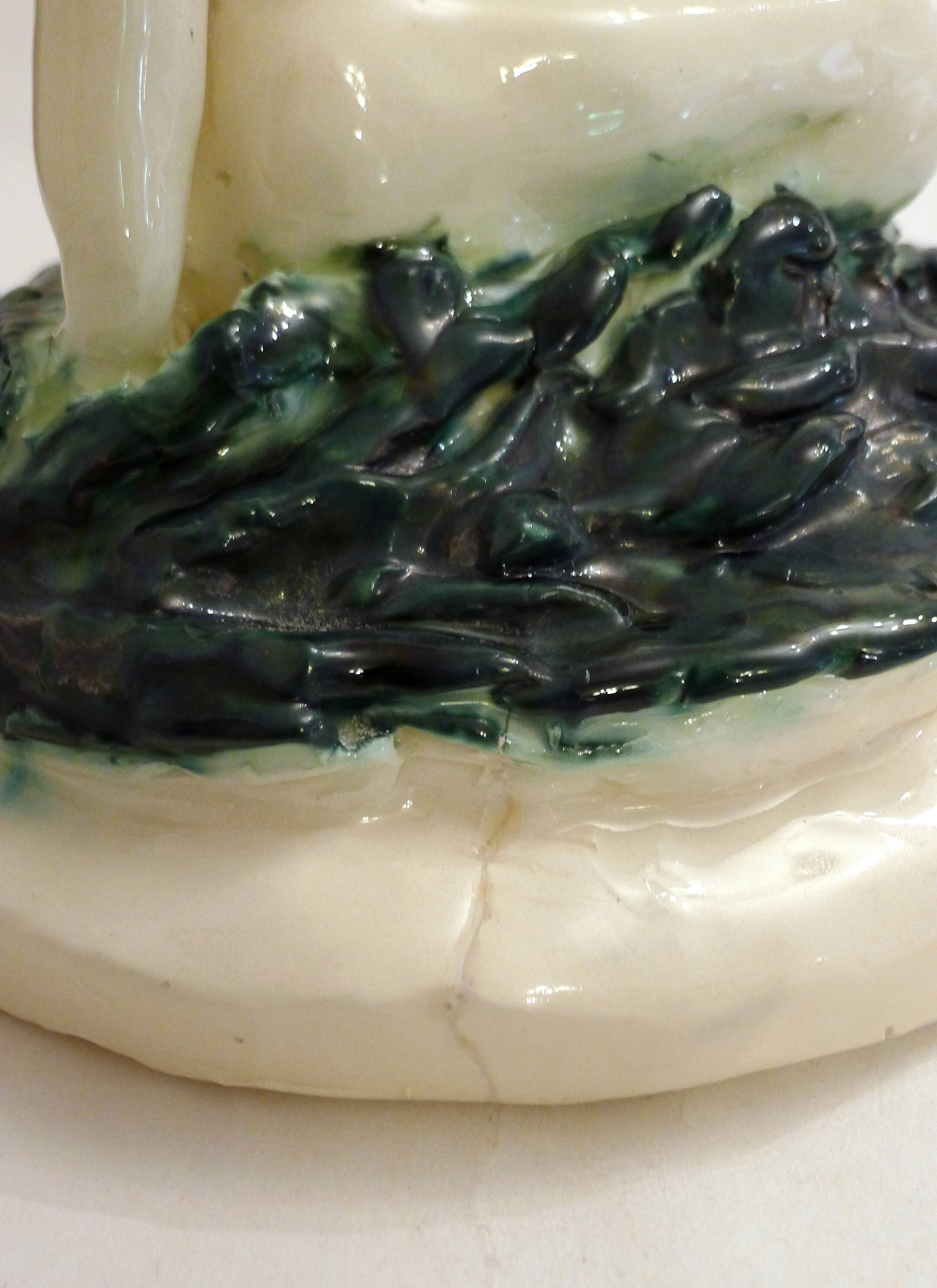 Mid-century Bathing Woman sculpture, ceramic piece.
