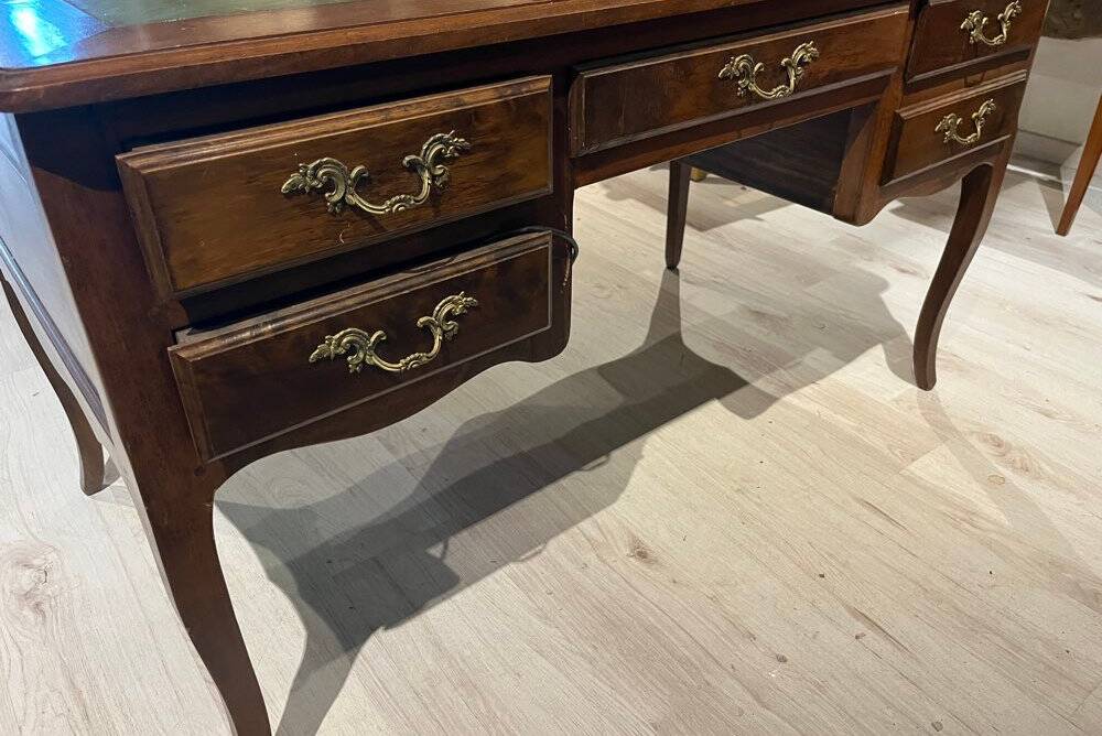 Bureau vintage bois et cuir