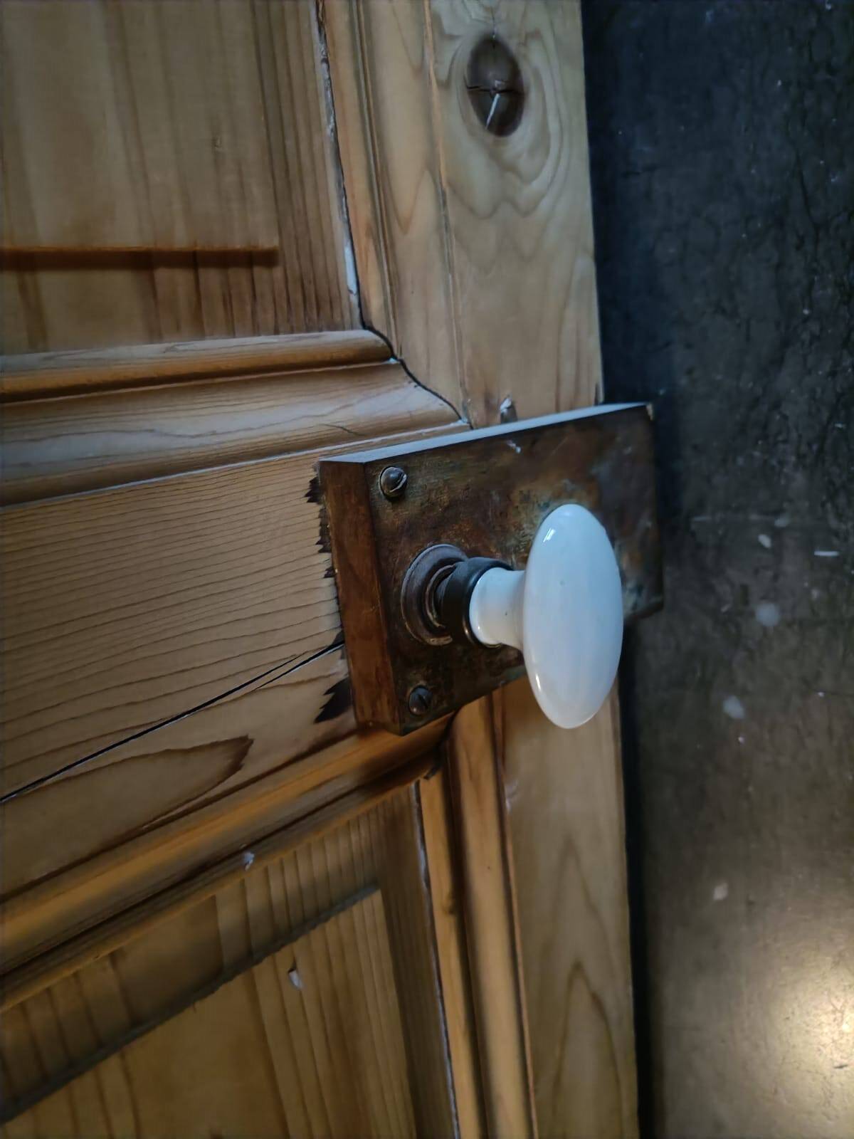 Pair of old molded communication doors